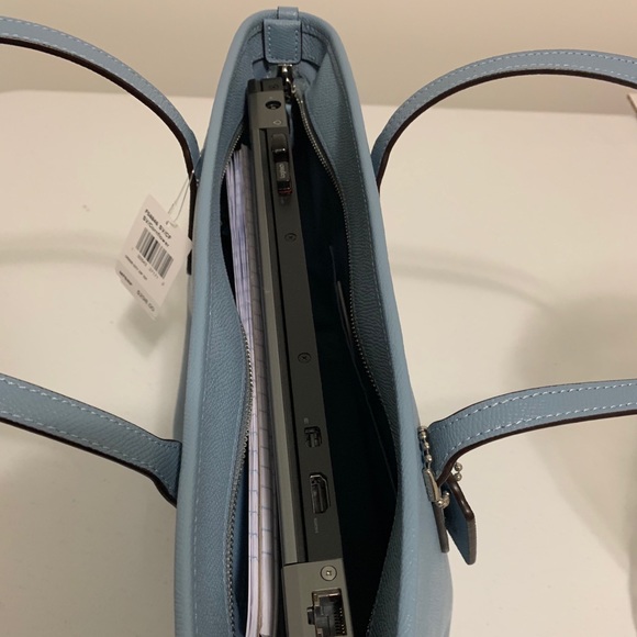 💕NWT! Coach Blue Leather Zip Tote - Picture 7 of 7